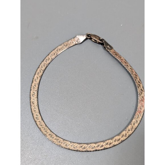 Milor Italy Sterling Silver 925 Herringbone Chain Bracelet 7.5 in 4.12g - Picture 1 of 9